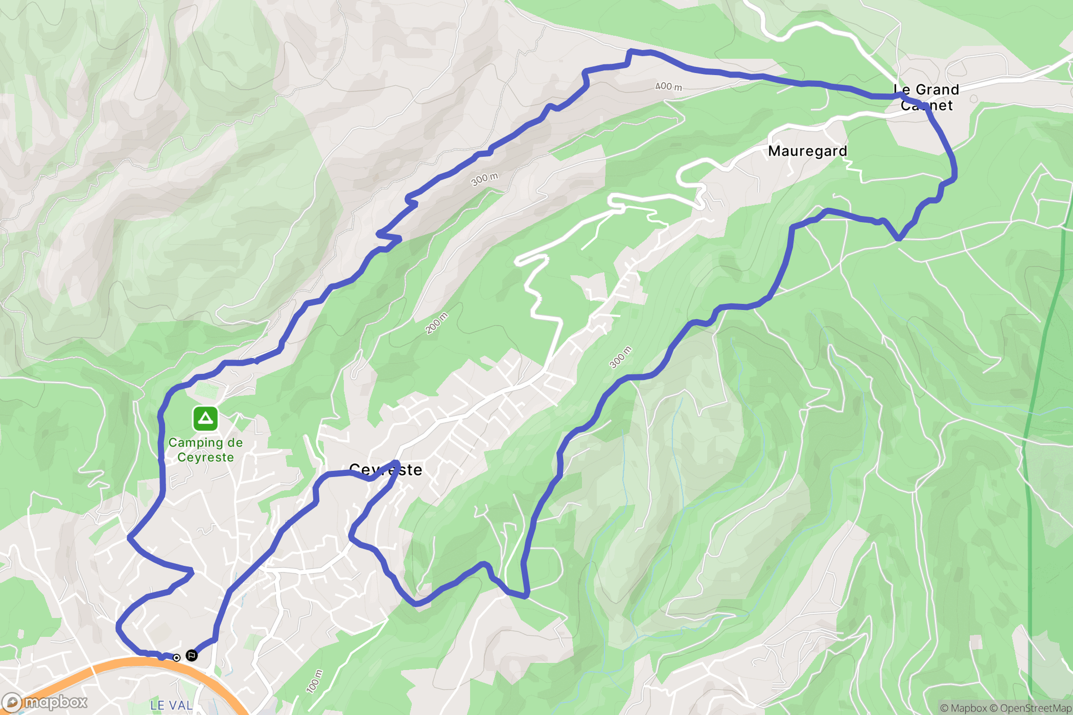 Ceyreste : carte du parcours de randonnée - France