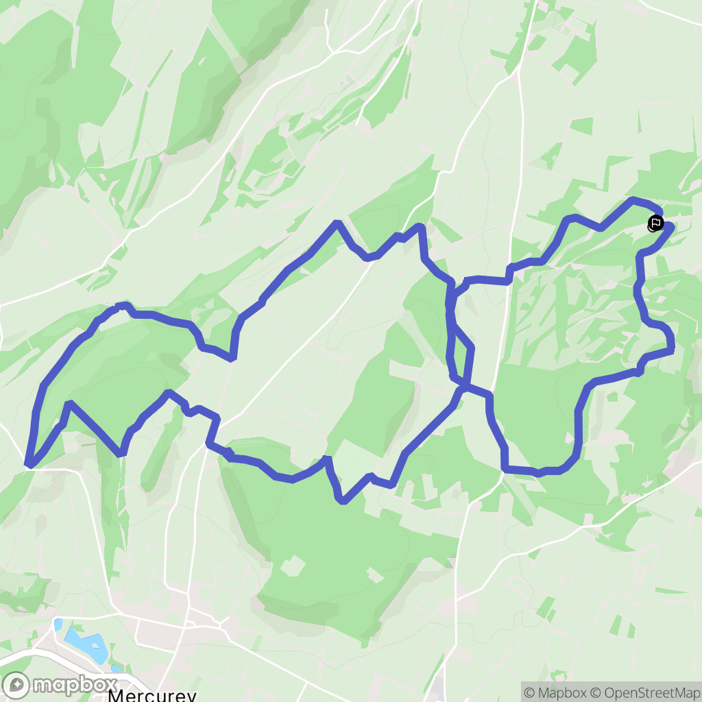 Fontaines : carte du parcours de randonnée - France