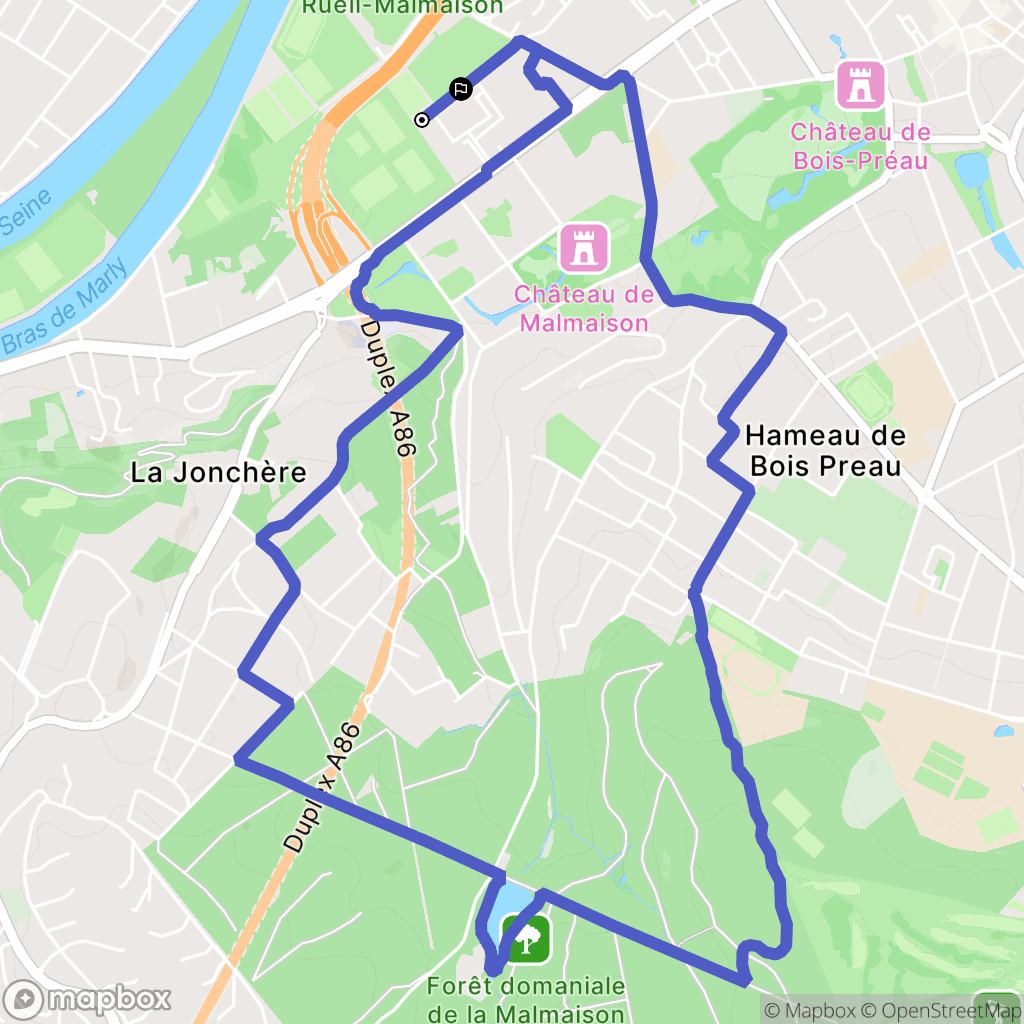 Rueil-Malmaison : carte du parcours de randonnée - France