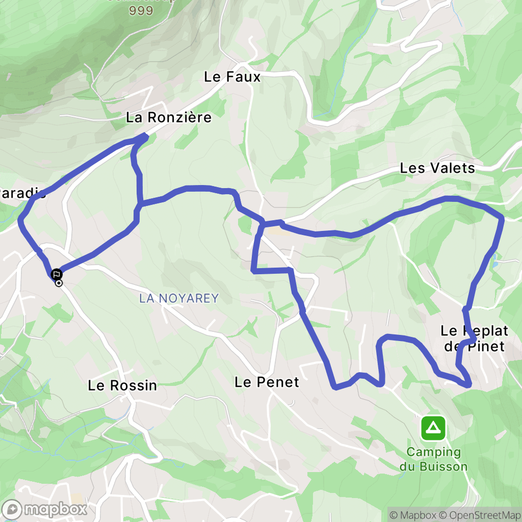 Saint-Martin-d'Uriage : carte du parcours de randonnée - France