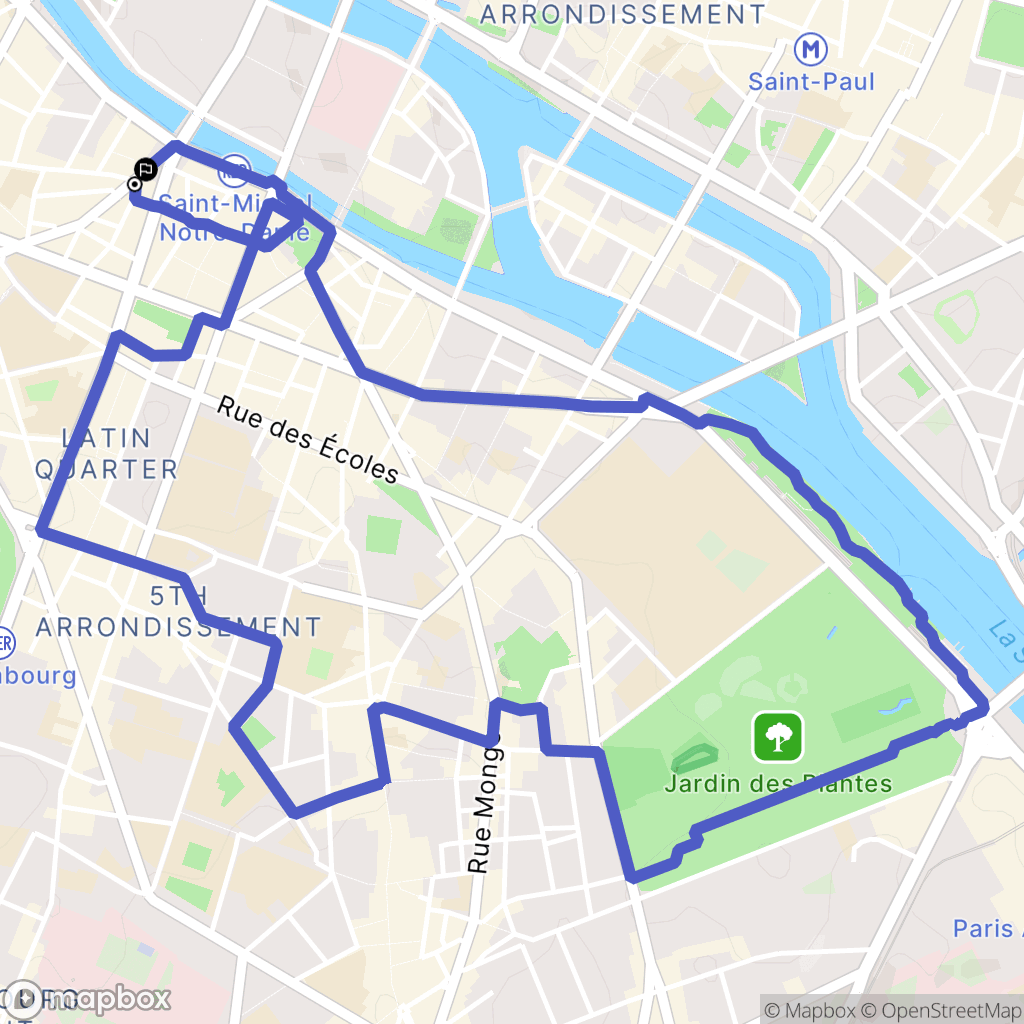 Paris : carte du parcours de randonnée - France