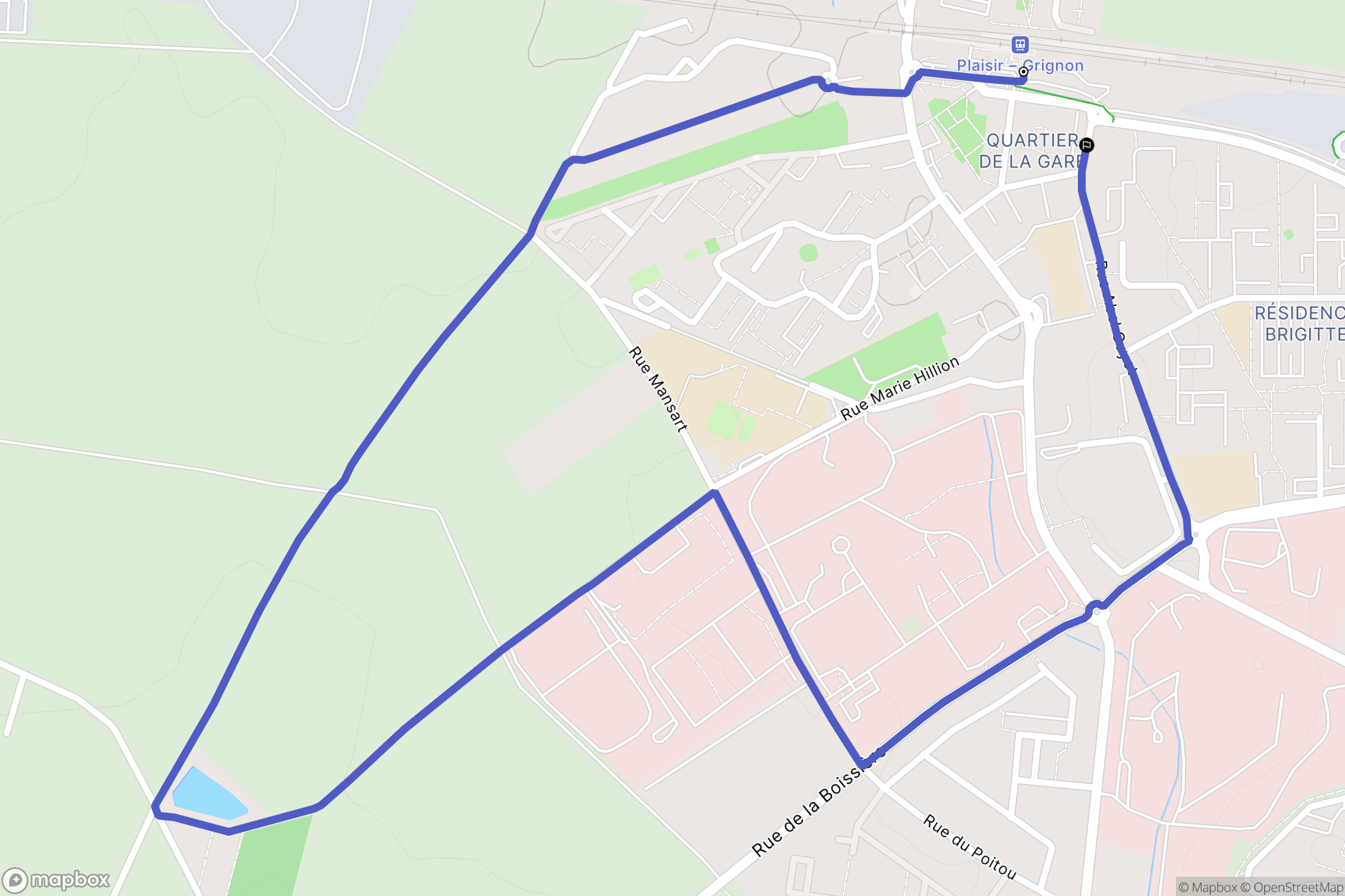 Plaisir : carte du parcours de randonnée - France