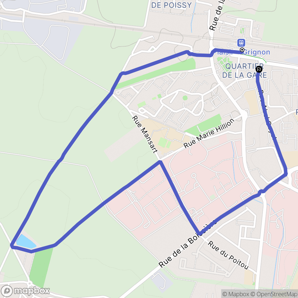 Plaisir : carte du parcours de randonnée - France
