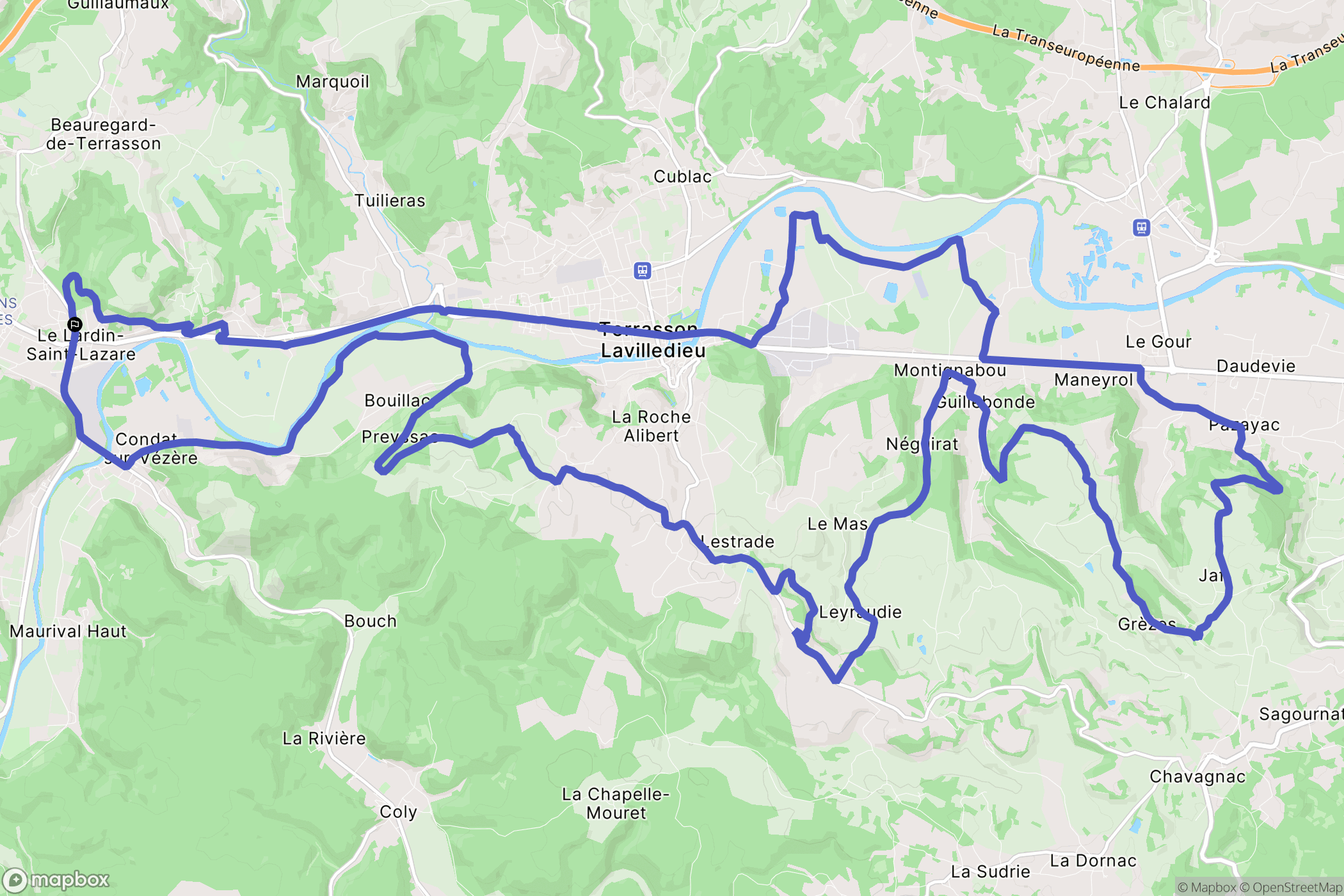 Le Lardin-Saint-Lazare : carte du parcours de randonnée - France