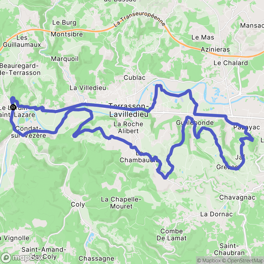 Le Lardin-Saint-Lazare : carte du parcours de randonnée - France