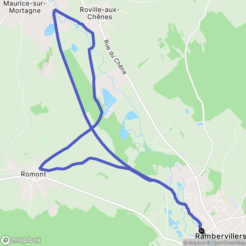 Rambervillers : carte du parcours de randonnée - France