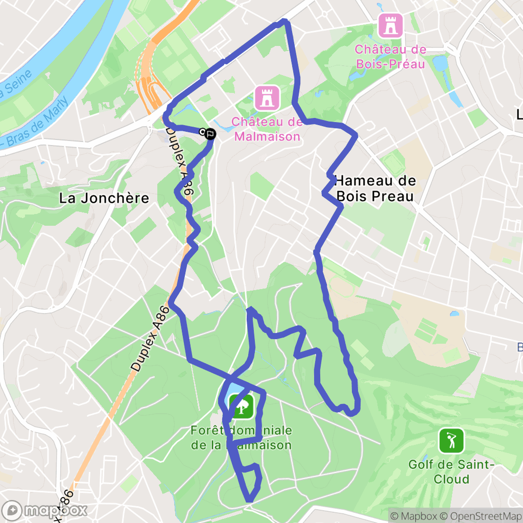 Rueil-Malmaison : carte du parcours de randonnée - France
