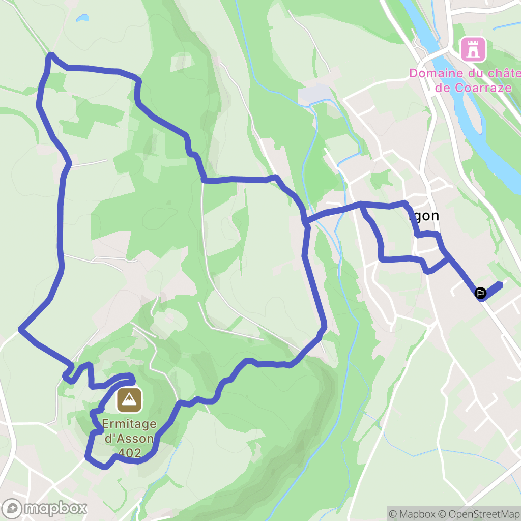 Igon : carte du parcours de randonnée - France