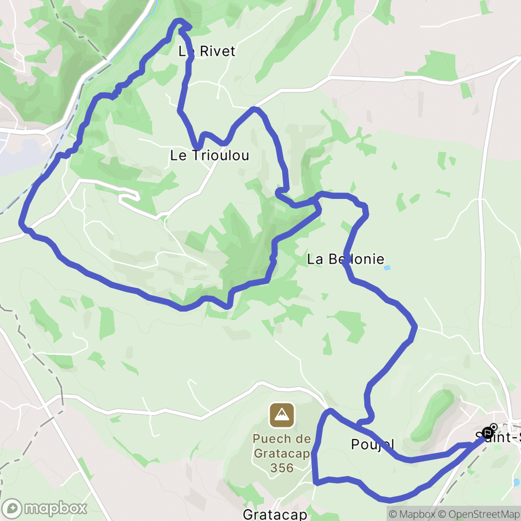 Saint-Santin-de-Maurs : carte du parcours de randonnée - France