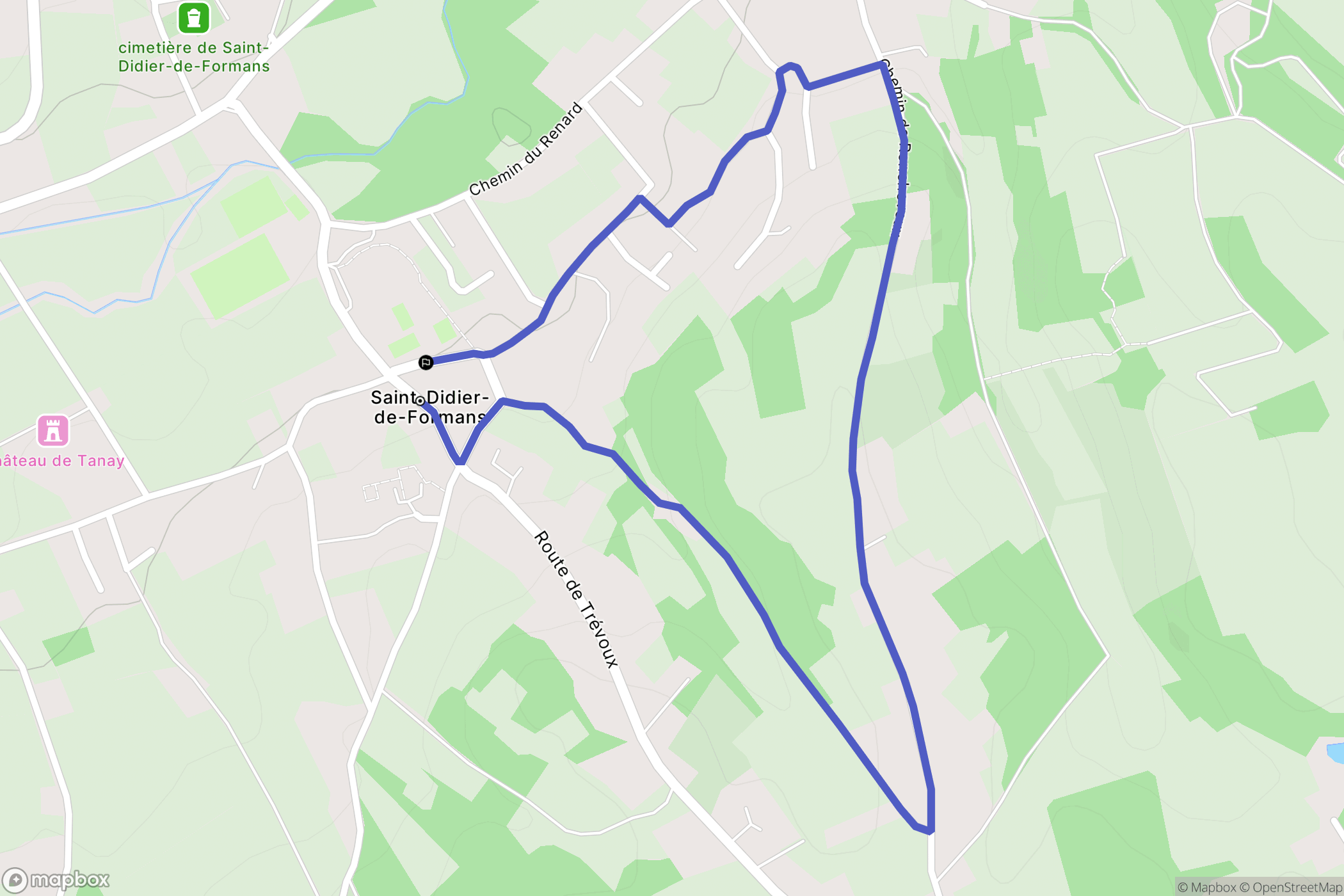 Saint-Didier-de-Formans : carte du parcours de randonnée - France