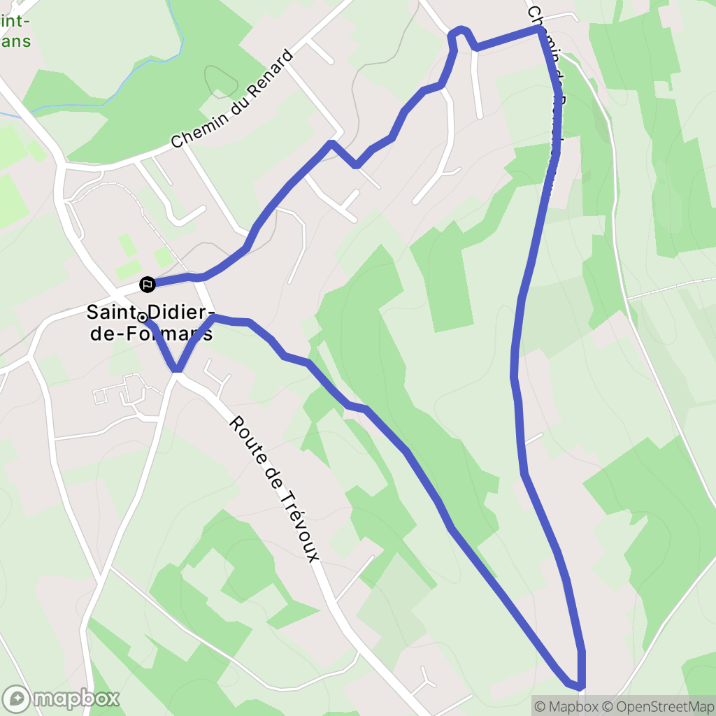 Saint-Didier-de-Formans : carte du parcours de randonnée - France