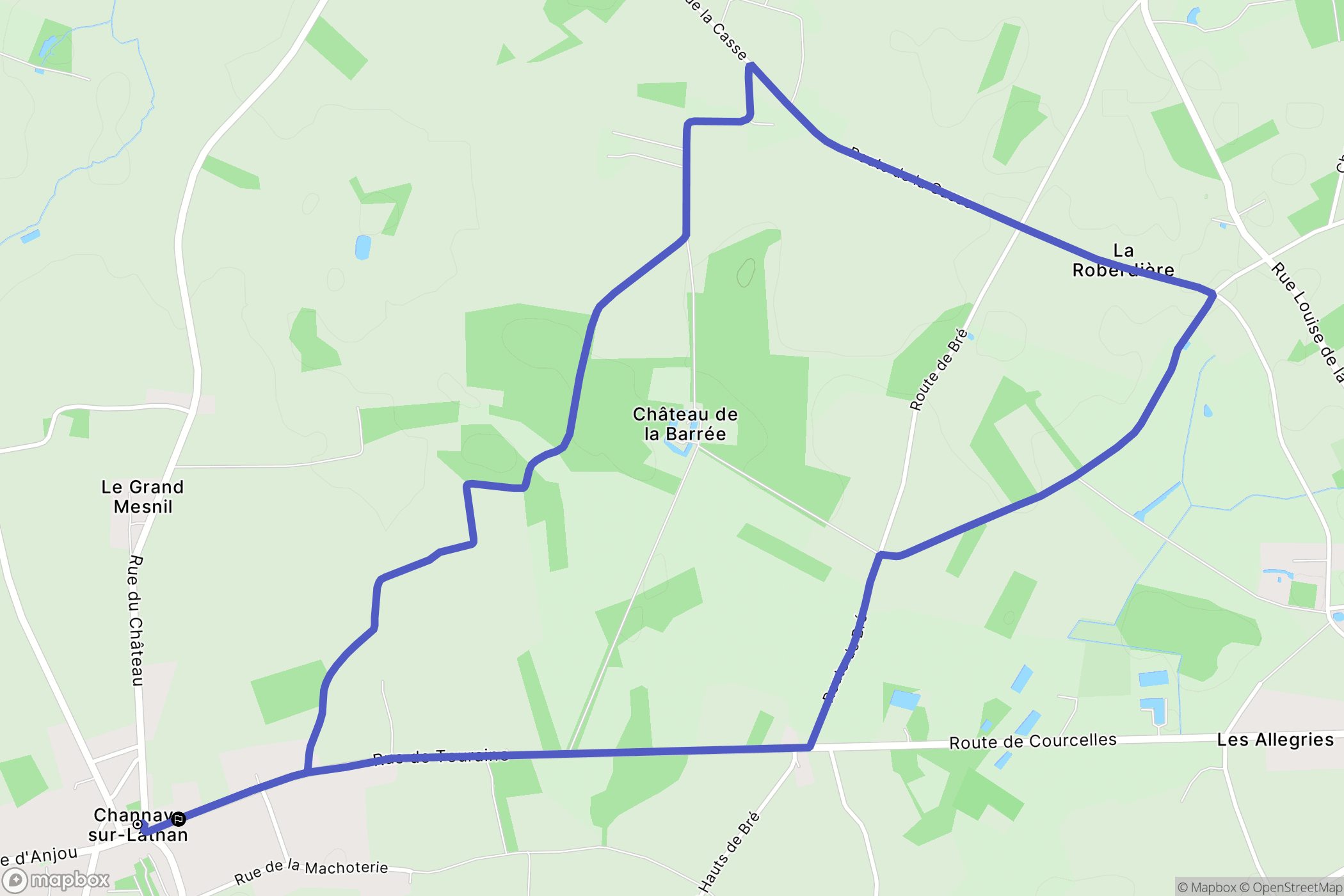 Channay-sur-Lathan : carte du parcours de randonnée - France