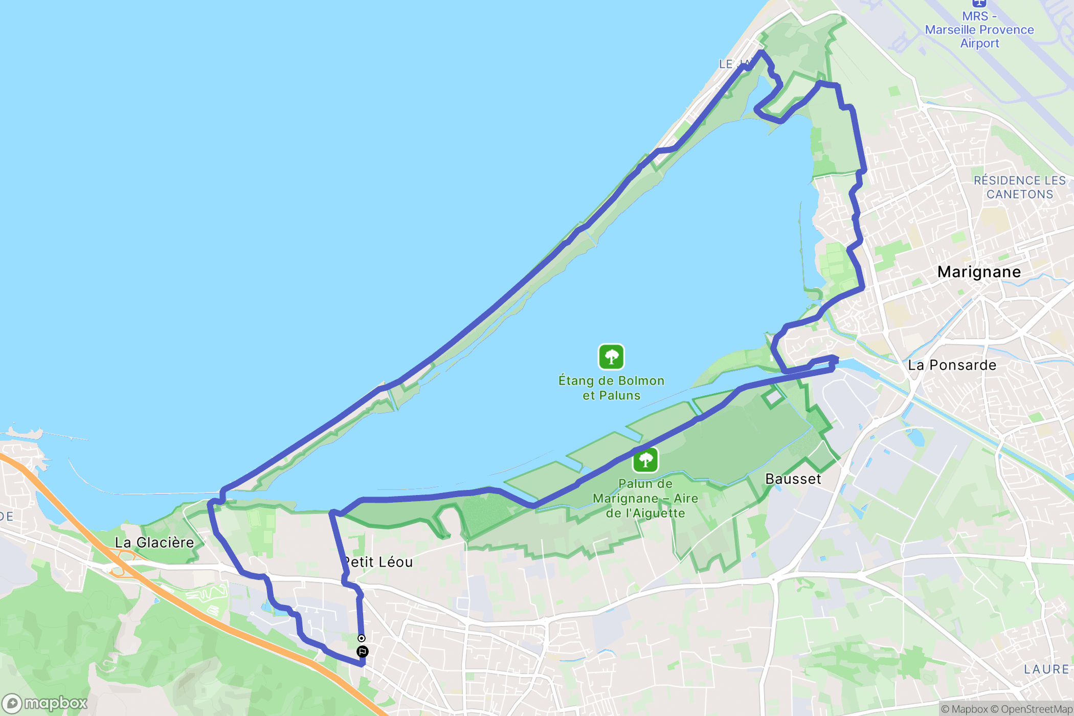 Châteauneuf-les-Martigues : carte du parcours de randonnée - France