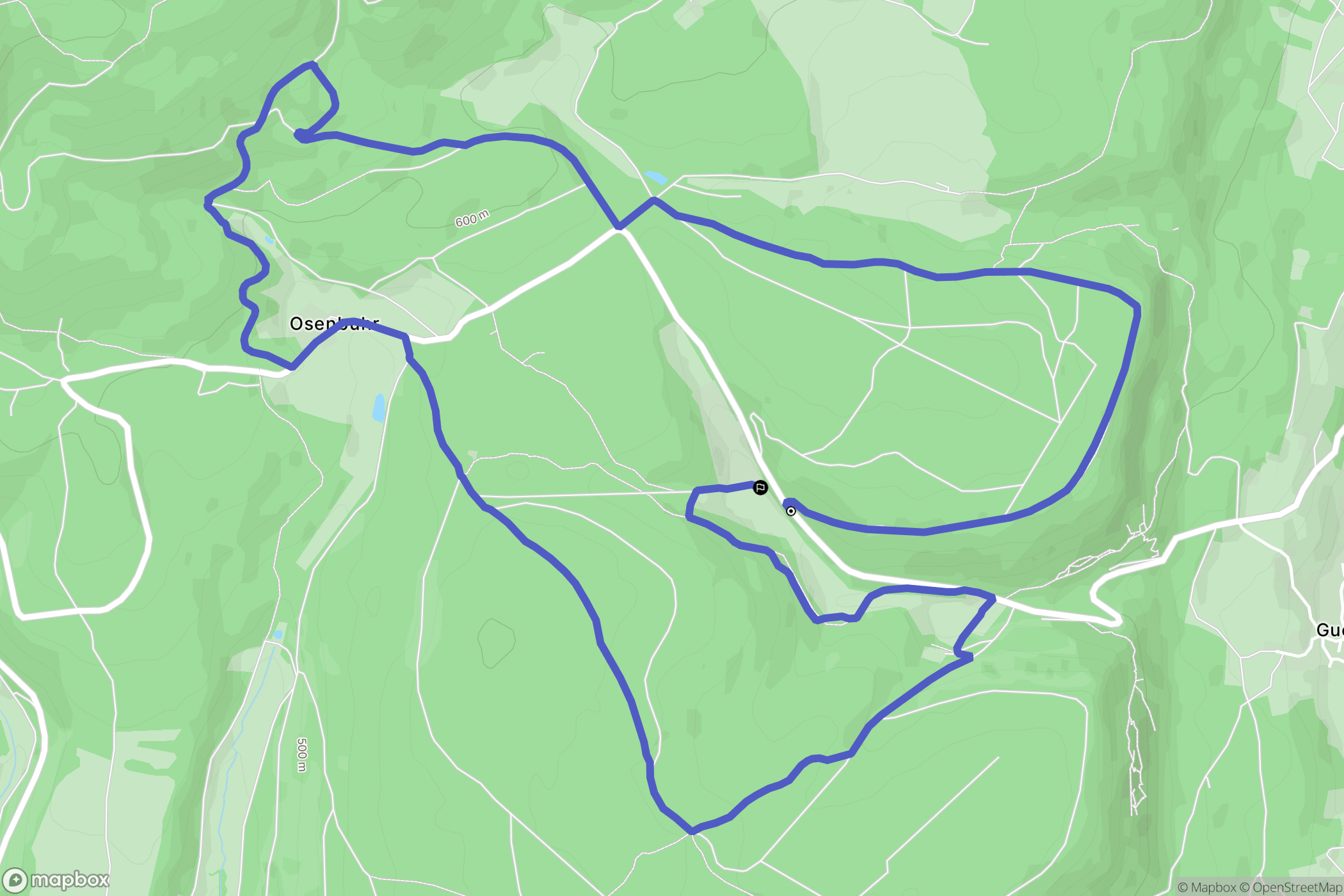 Gueberschwihr : carte du parcours de randonnée - France