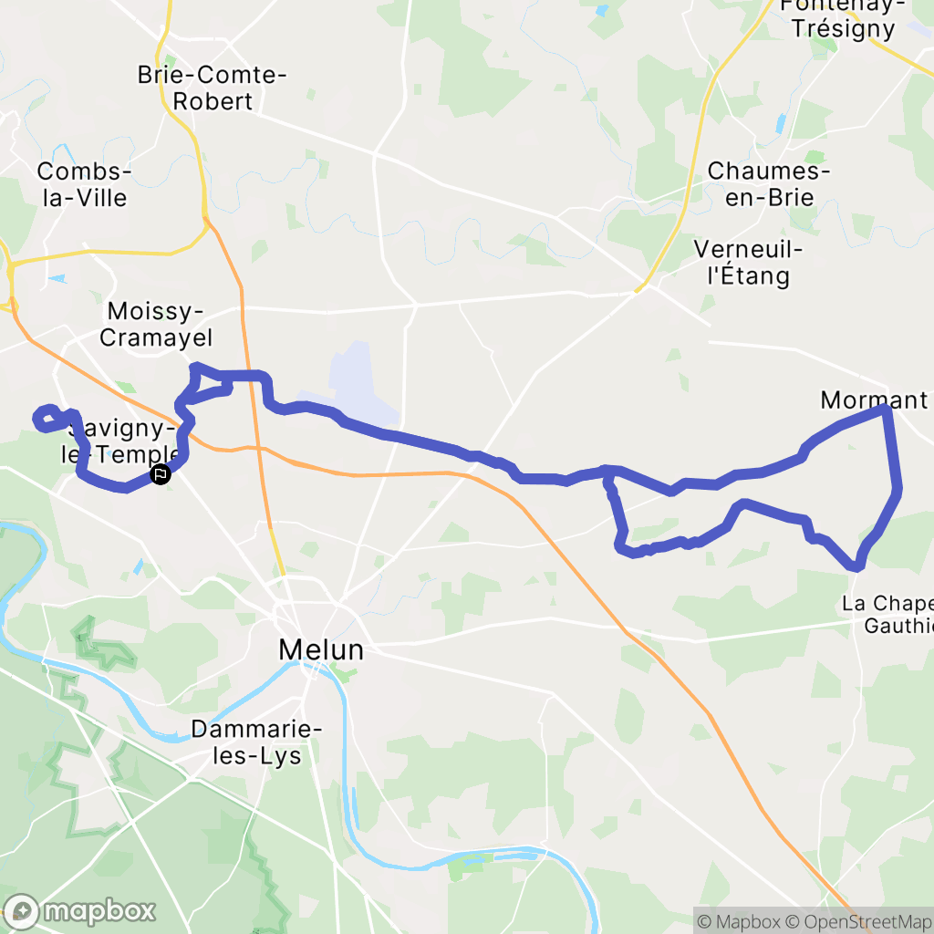 Savigny-le-Temple : carte du parcours de randonnée - France