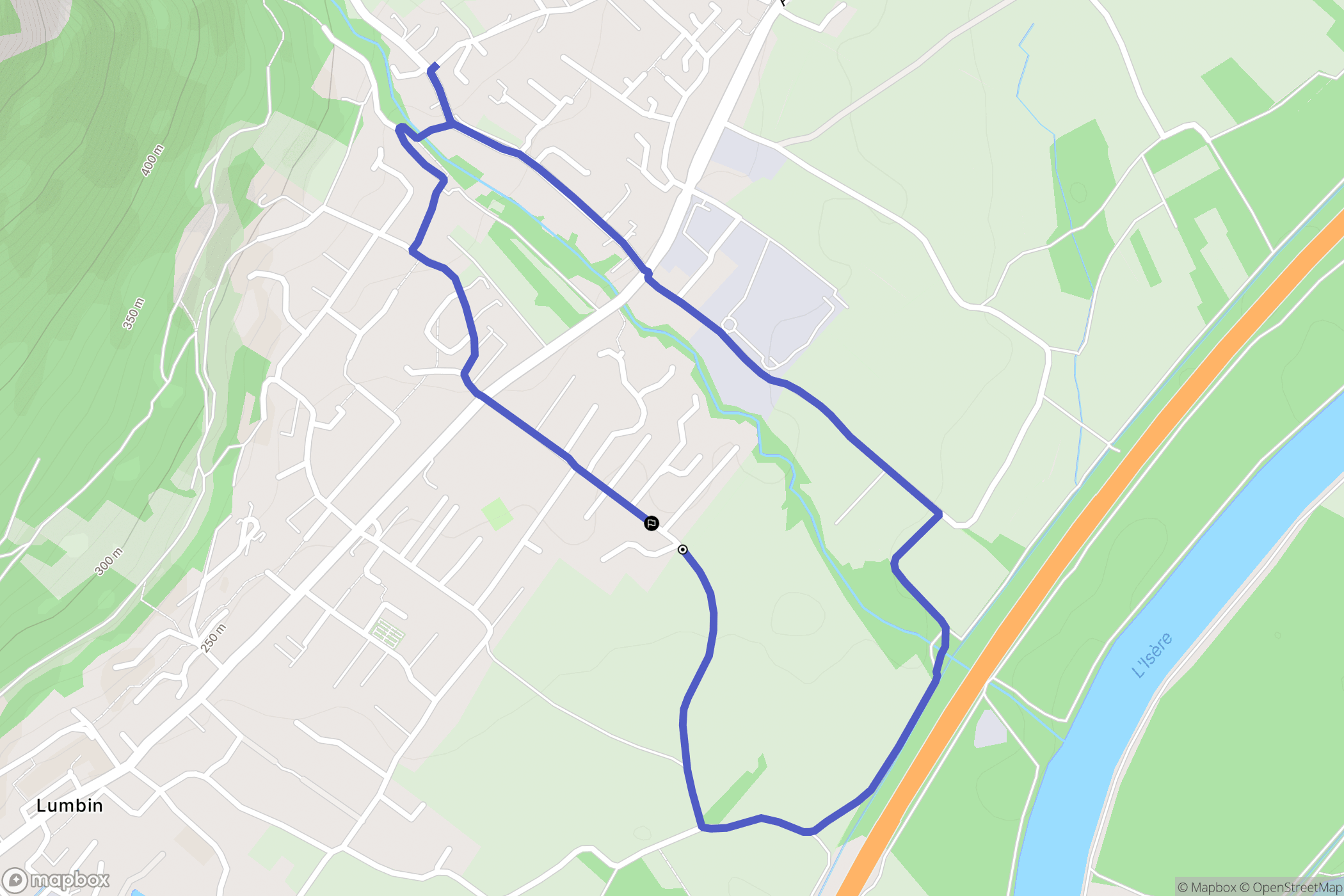 Lumbin : carte du parcours de randonnée - France