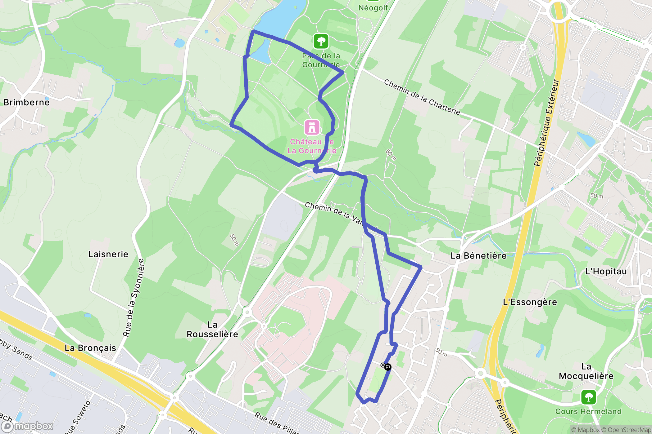 Saint-Herblain : carte du parcours de randonnée - France