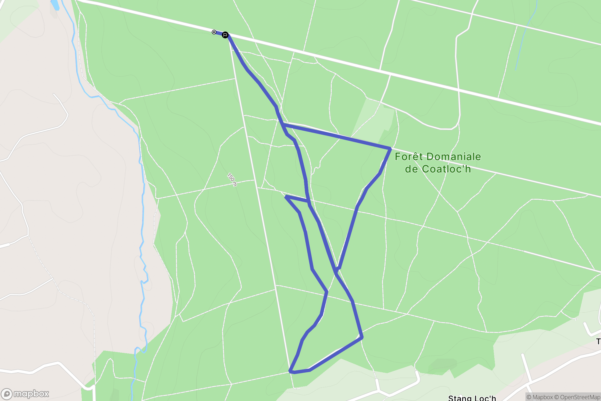 Scaër : carte du parcours de randonnée - France