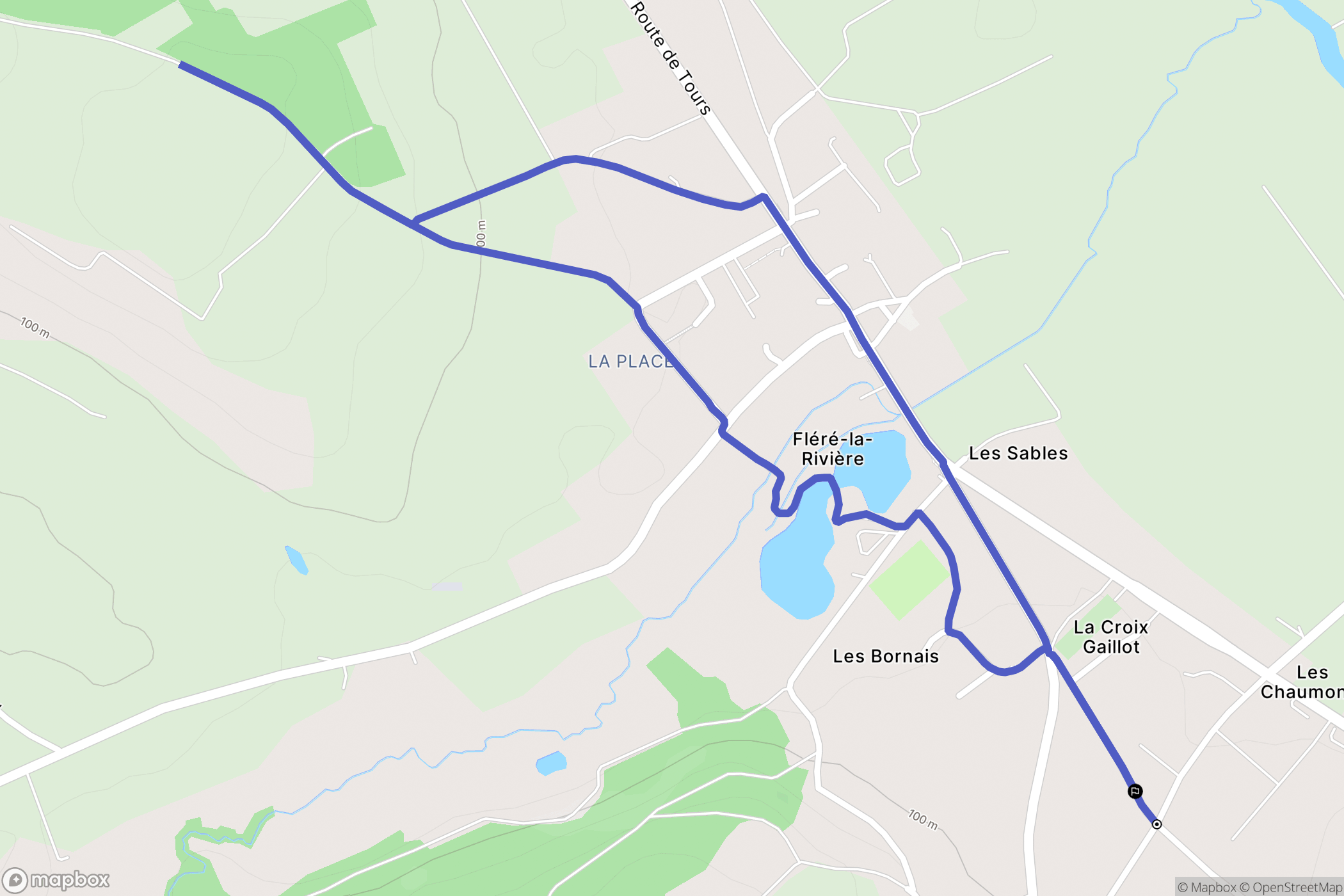 Fléré-la-Rivière : carte du parcours de randonnée - France