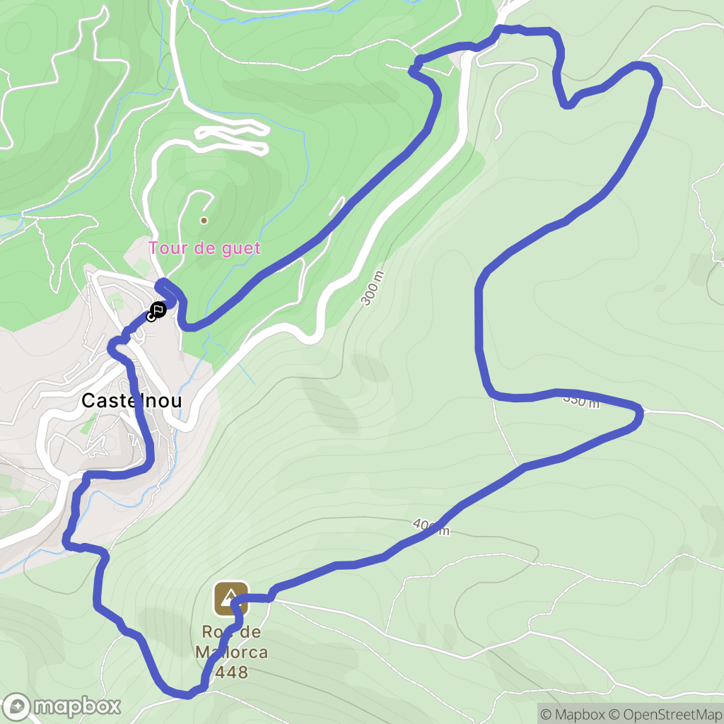 Castelnou : carte du parcours de randonnée - France