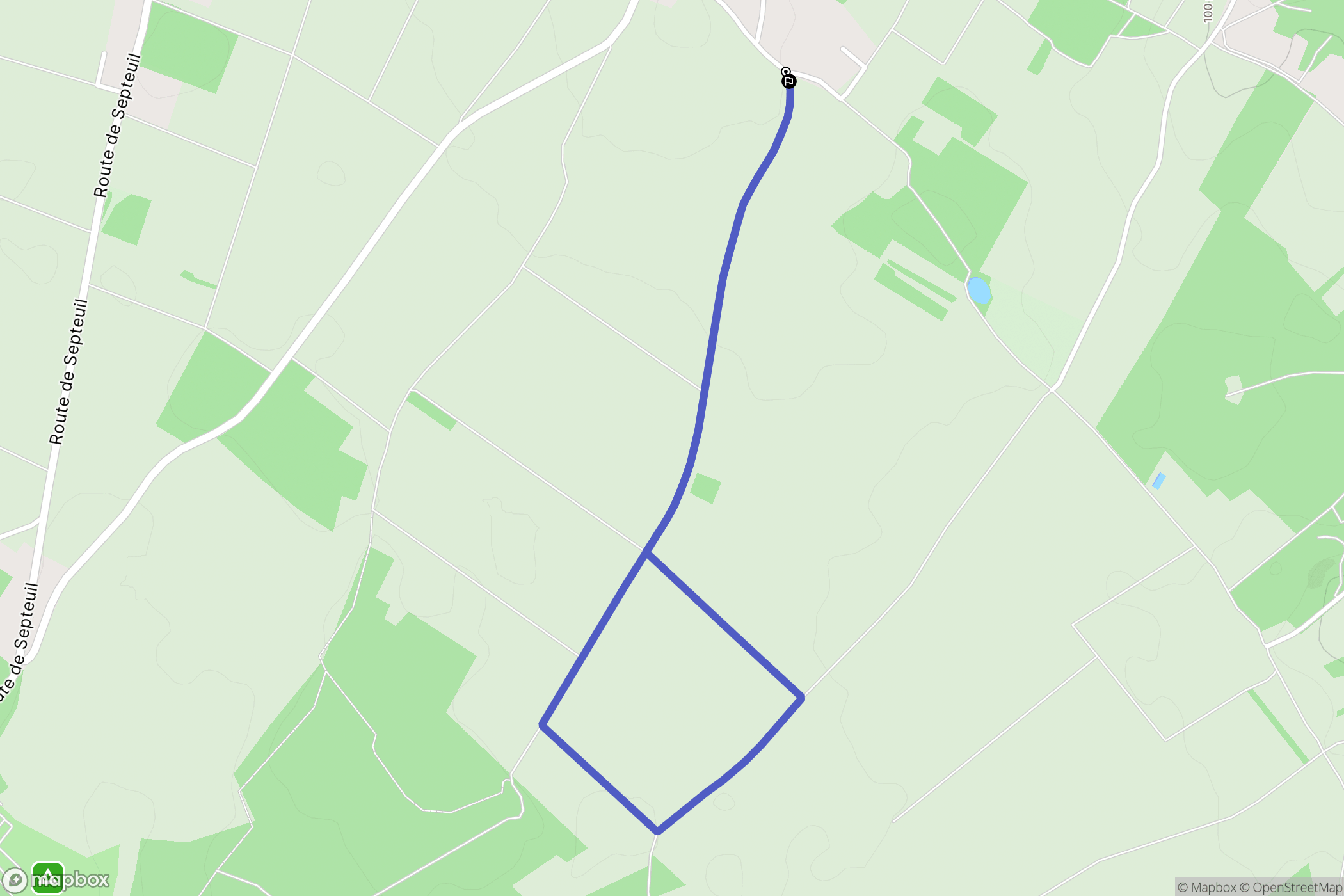 Épône : carte du parcours de randonnée - France