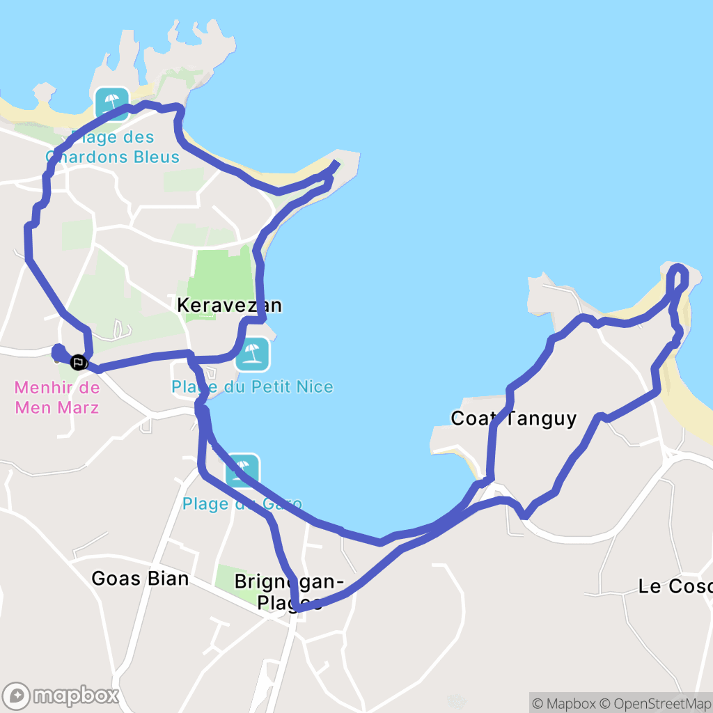 Brignogan : carte du parcours de randonnée - France
