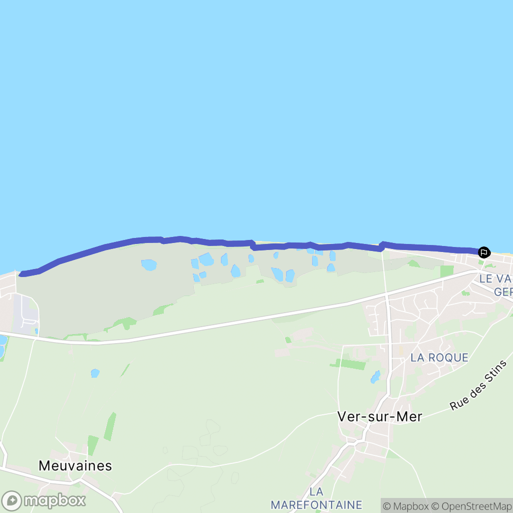 Ver-sur-Mer : carte du parcours de randonnée - France