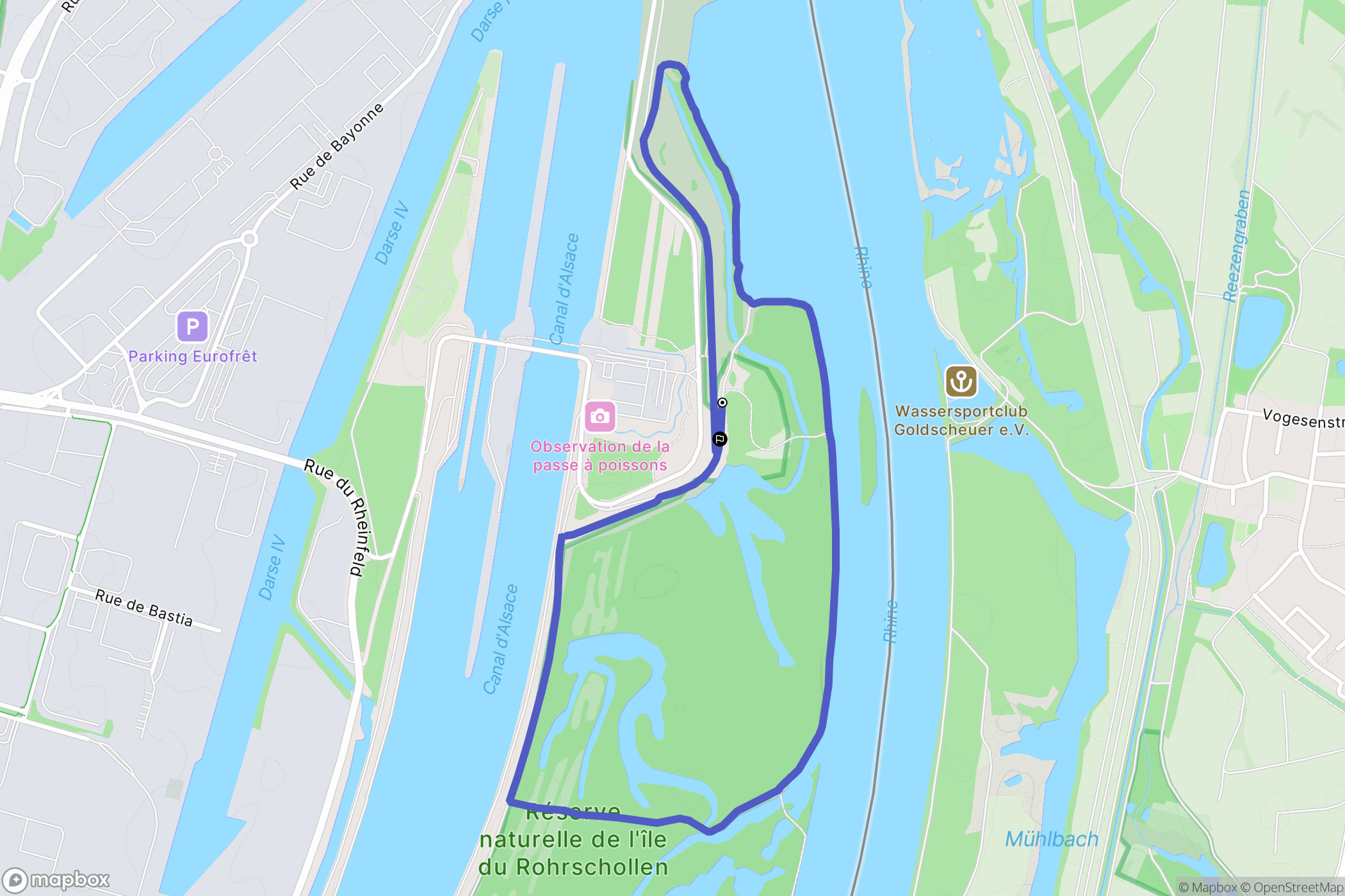 Strasbourg : carte du parcours de randonnée - France