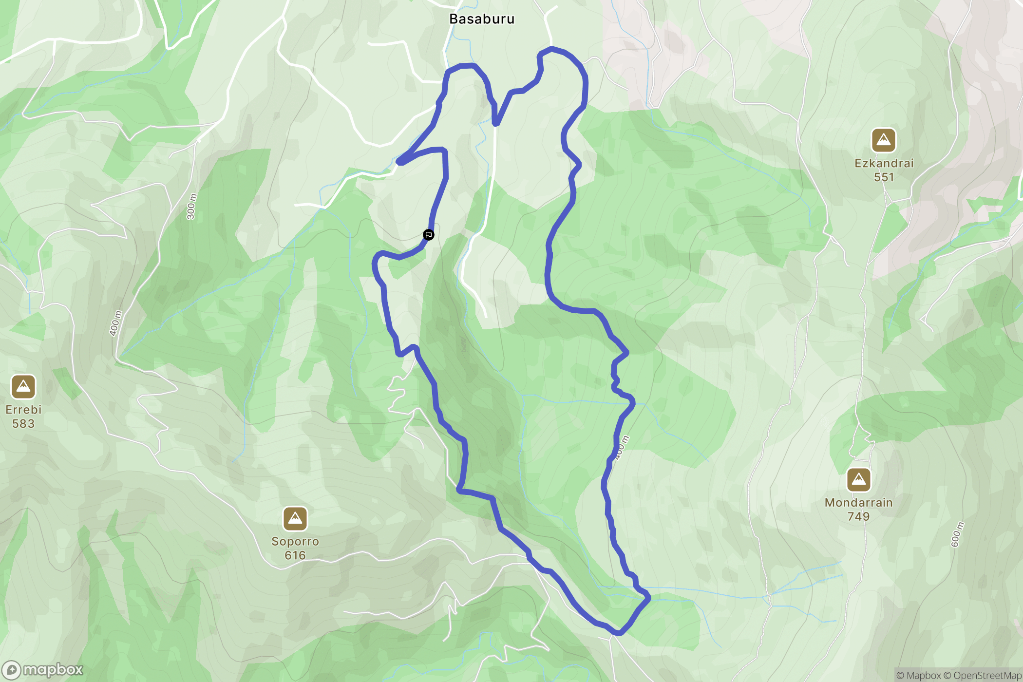 Espelette : carte du parcours de randonnée - France