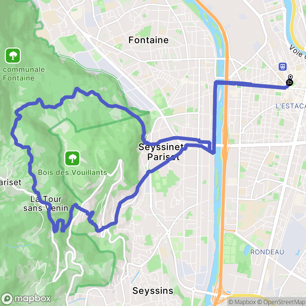 Grenoble : carte du parcours de randonnée - France