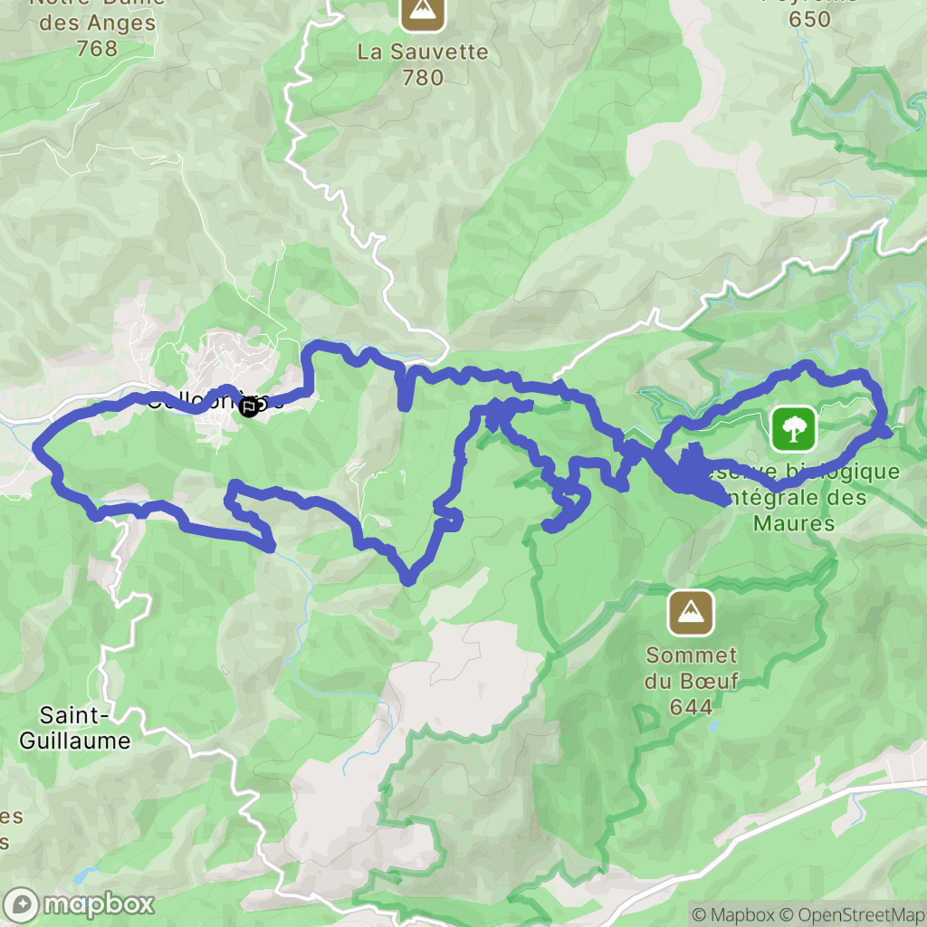 Collobrières : carte du parcours de randonnée - France