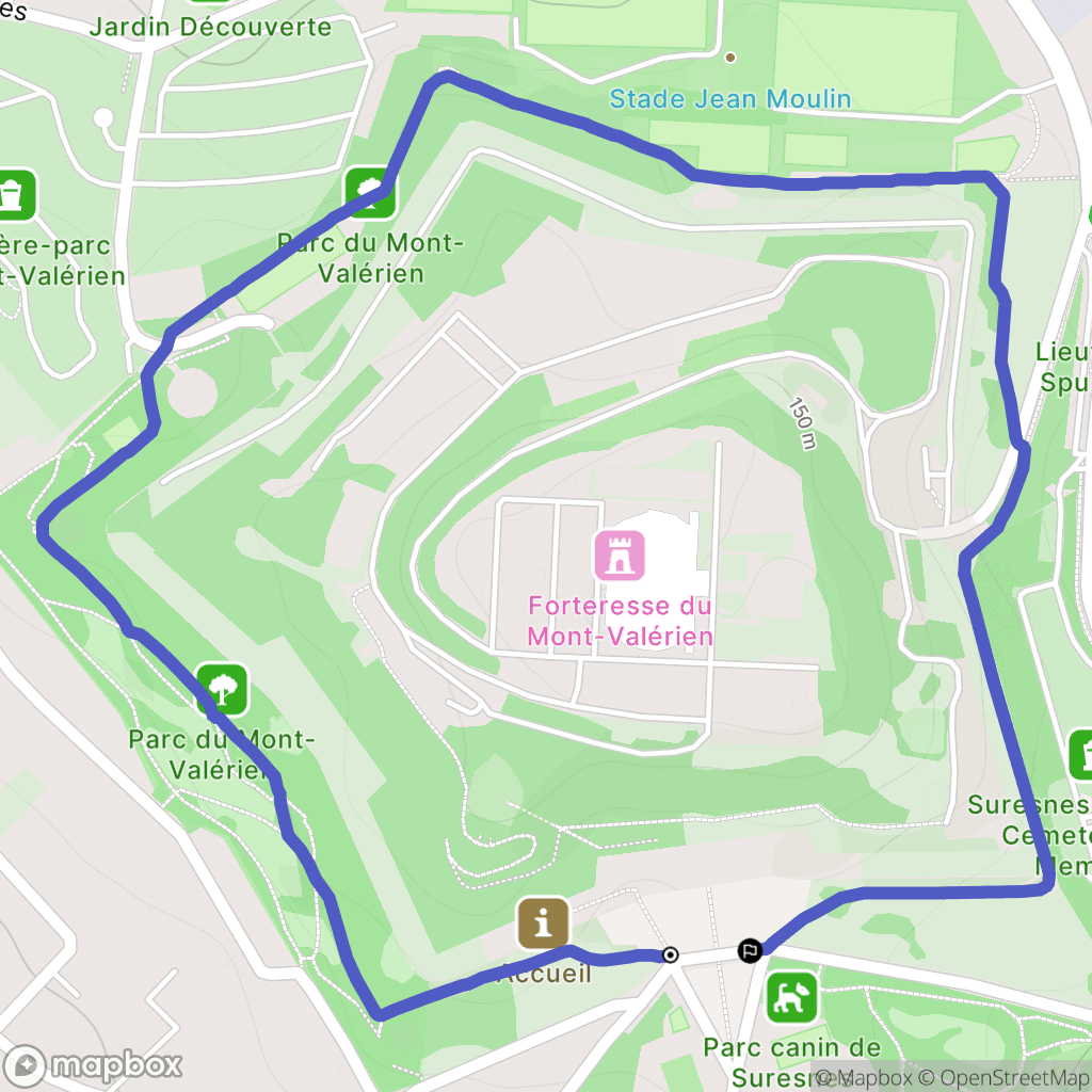 Suresnes : carte du parcours de randonnée - France