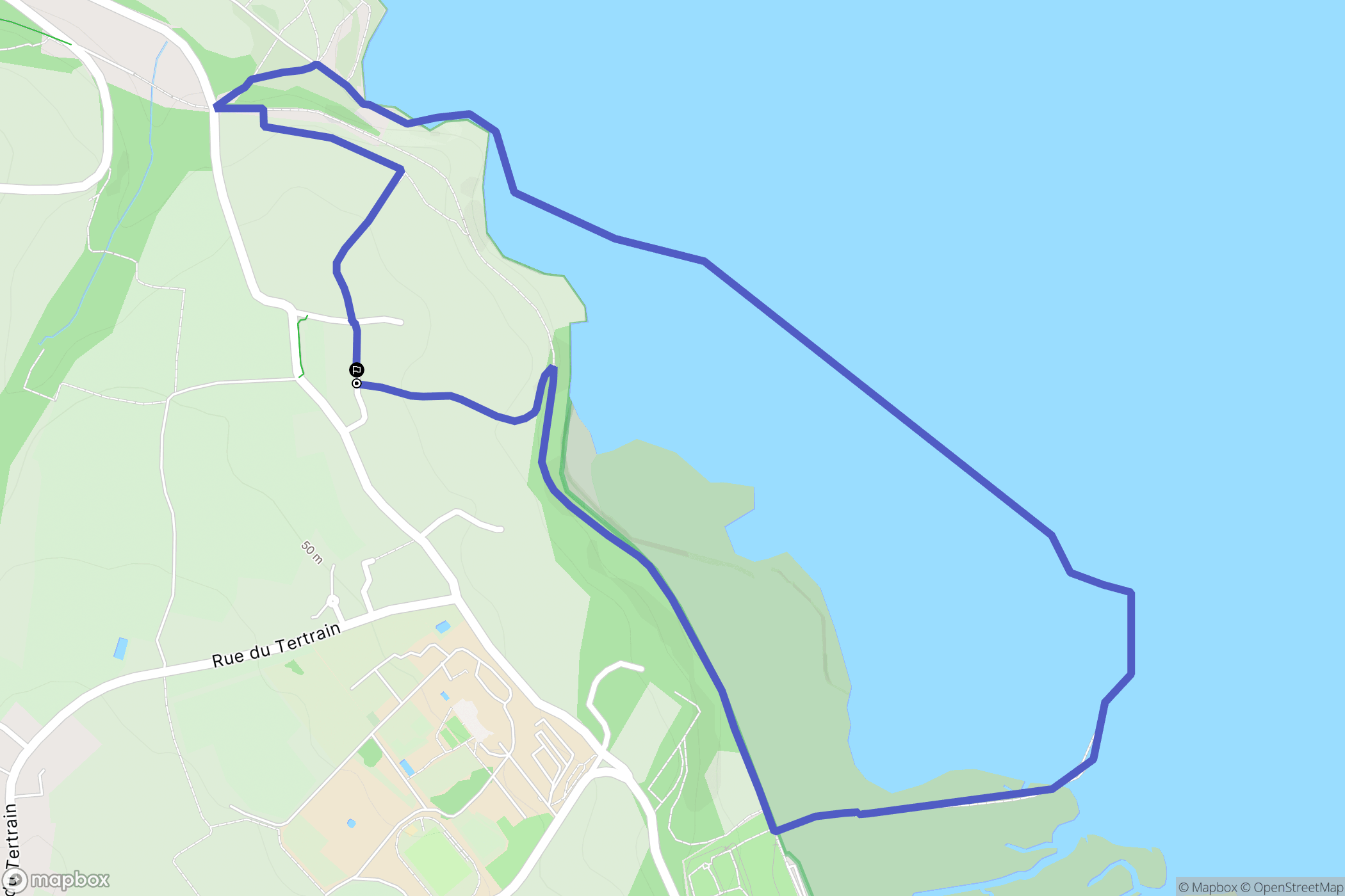Langueux : carte du parcours de randonnée - France
