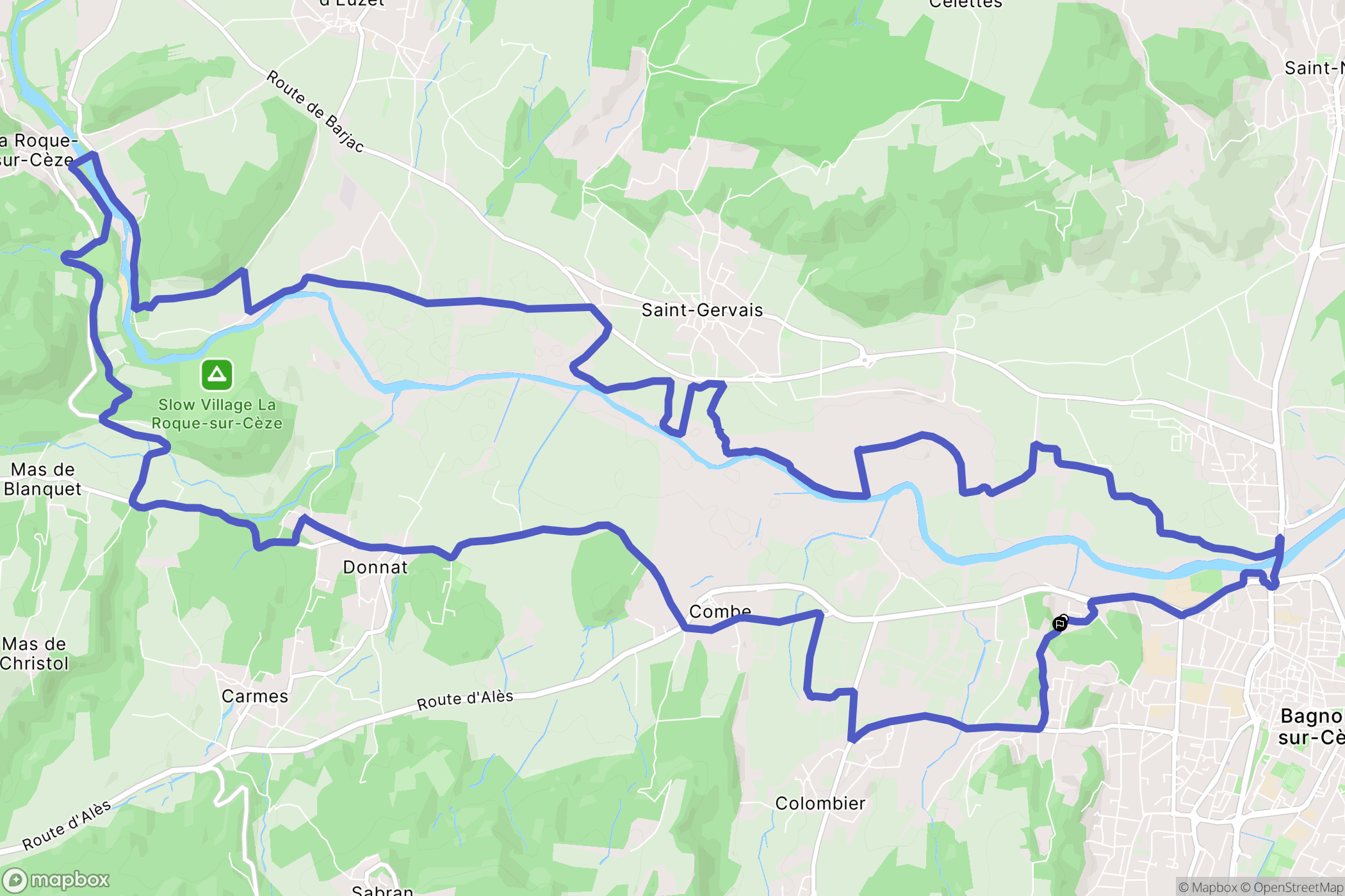Bagnols-sur-Cèze : carte du parcours de randonnée - France