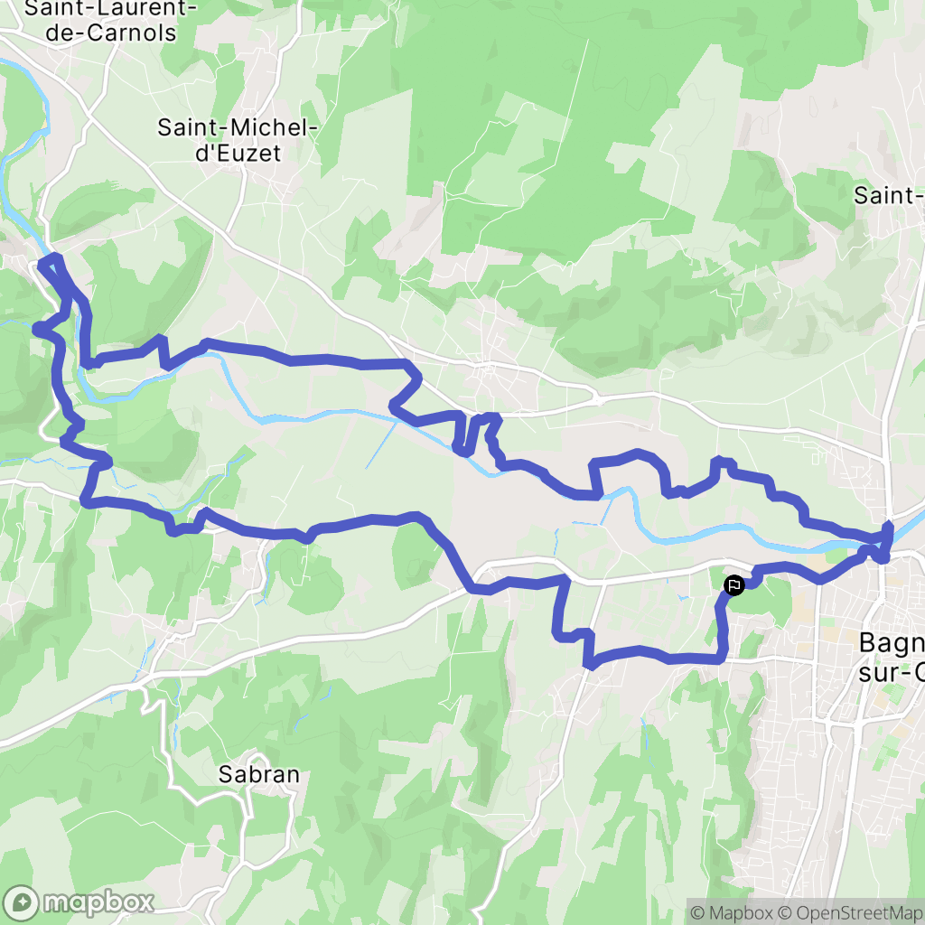 Bagnols-sur-Cèze : carte du parcours de randonnée - France