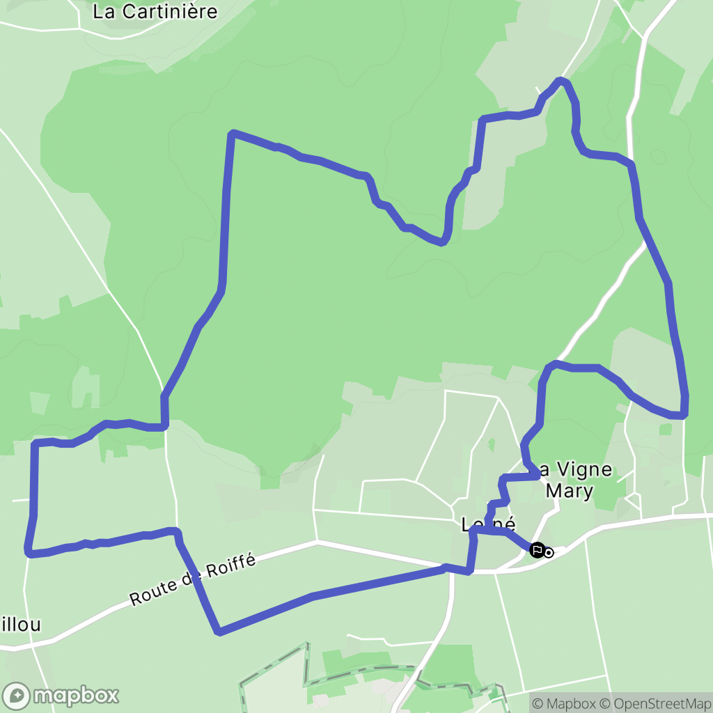 Lerné : carte du parcours de randonnée - France
