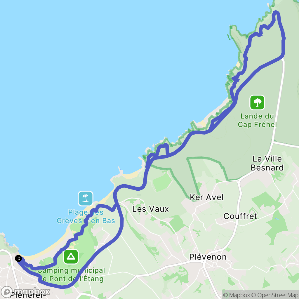 Fréhel : carte du parcours de randonnée - France