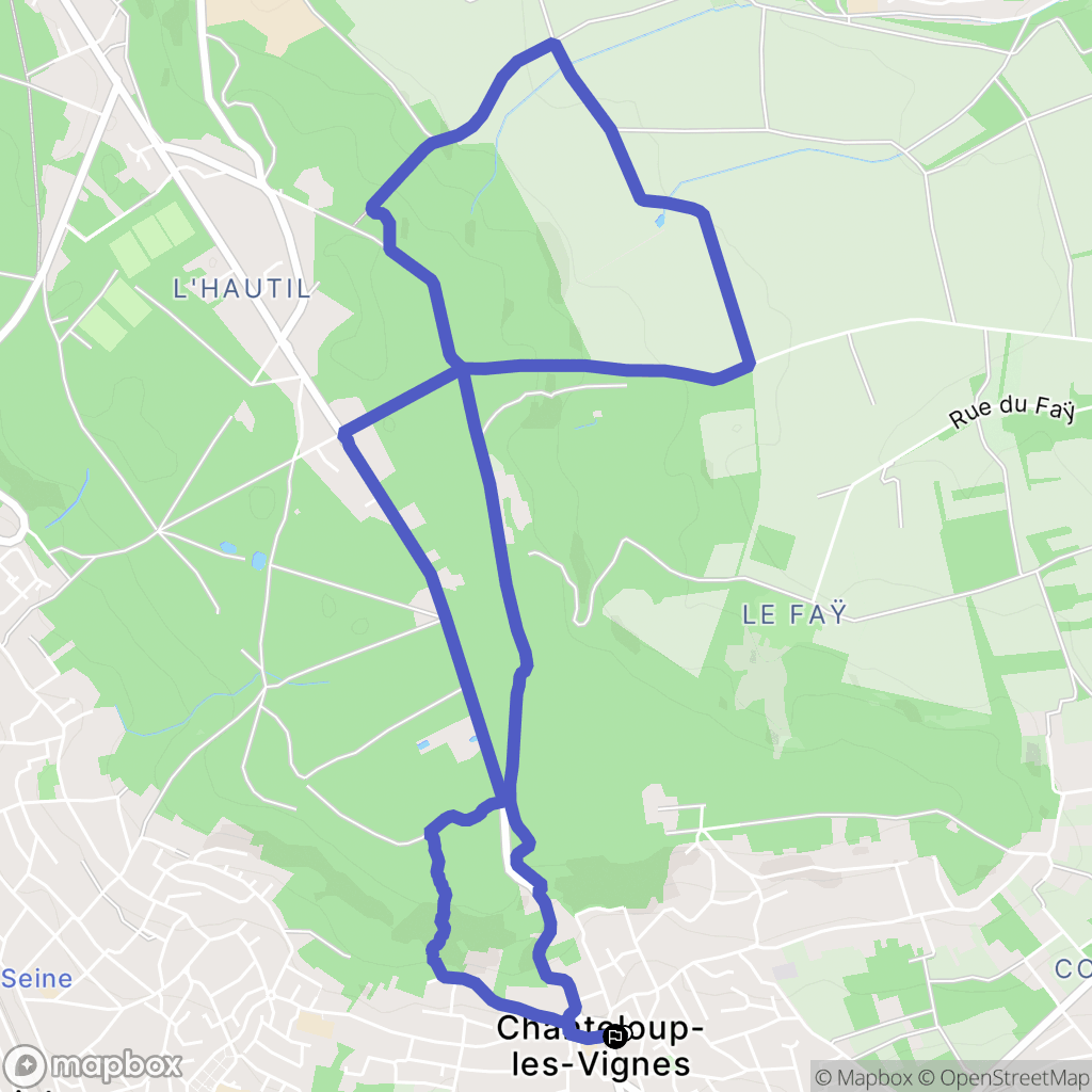 Chanteloup-les-Vignes : carte du parcours de randonnée - France