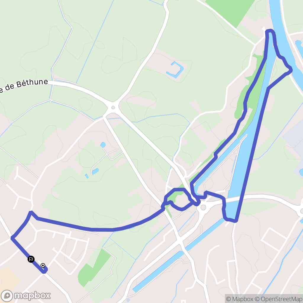 Annezin : carte du parcours de randonnée - France
