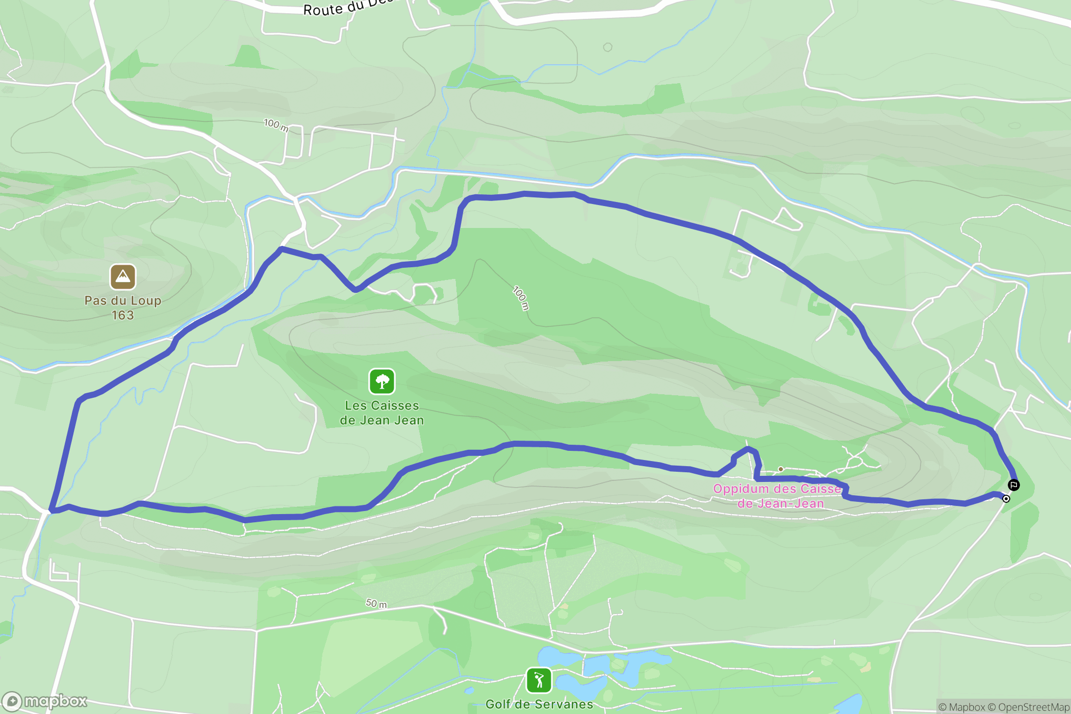 Mouriès : carte du parcours de randonnée - France