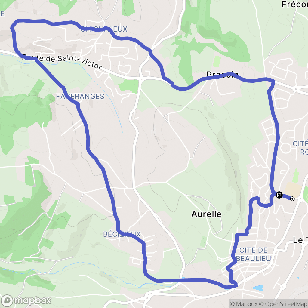 Roche-la-Molière : carte du parcours de randonnée - France