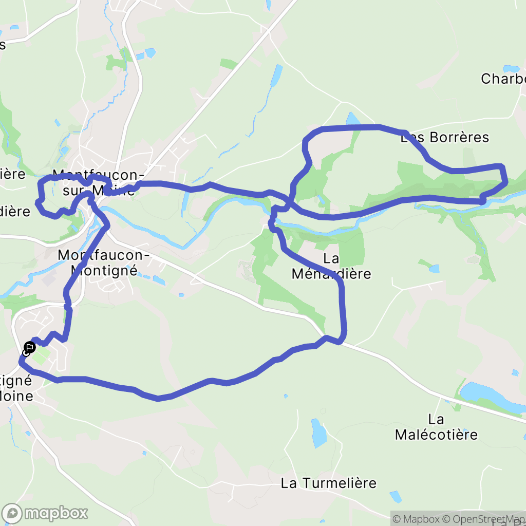 Sèvremoine : carte du parcours de randonnée - France
