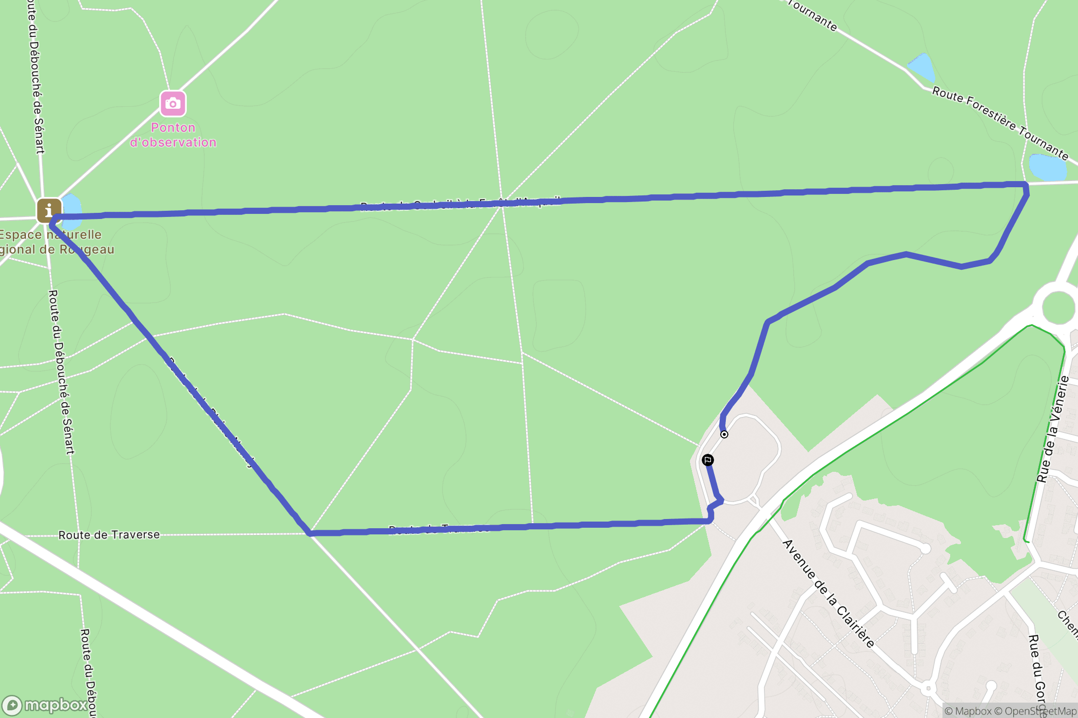 Nandy : carte du parcours de randonnée - France