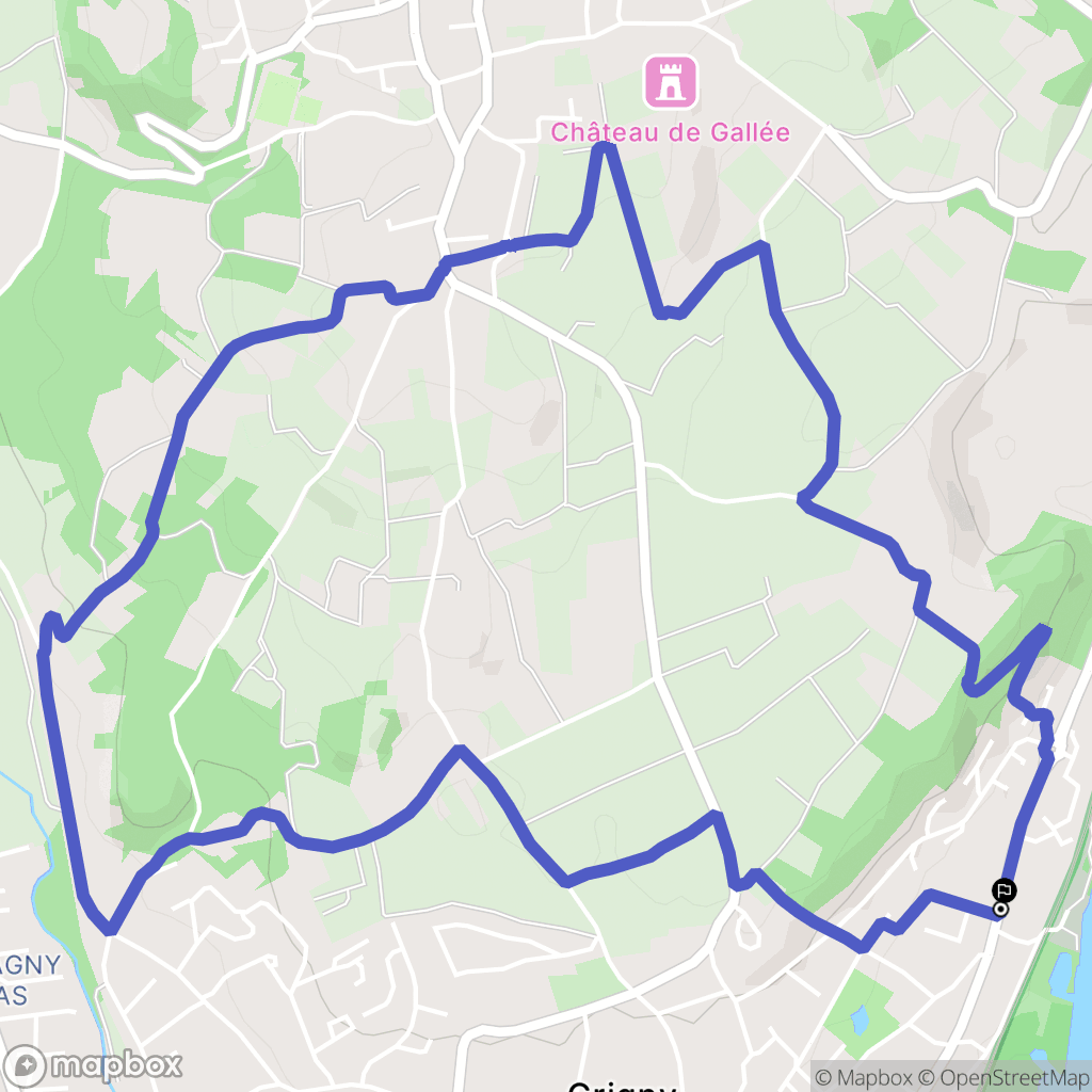 Grigny : carte du parcours de randonnée - France