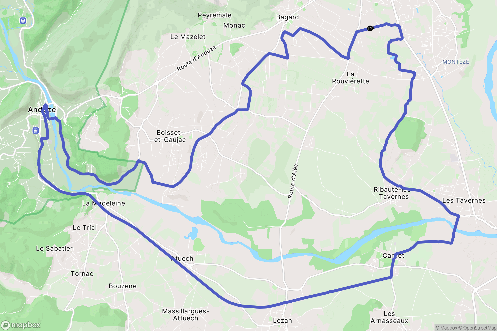 Saint-Christol-lès-Alès : carte du parcours de randonnée - France