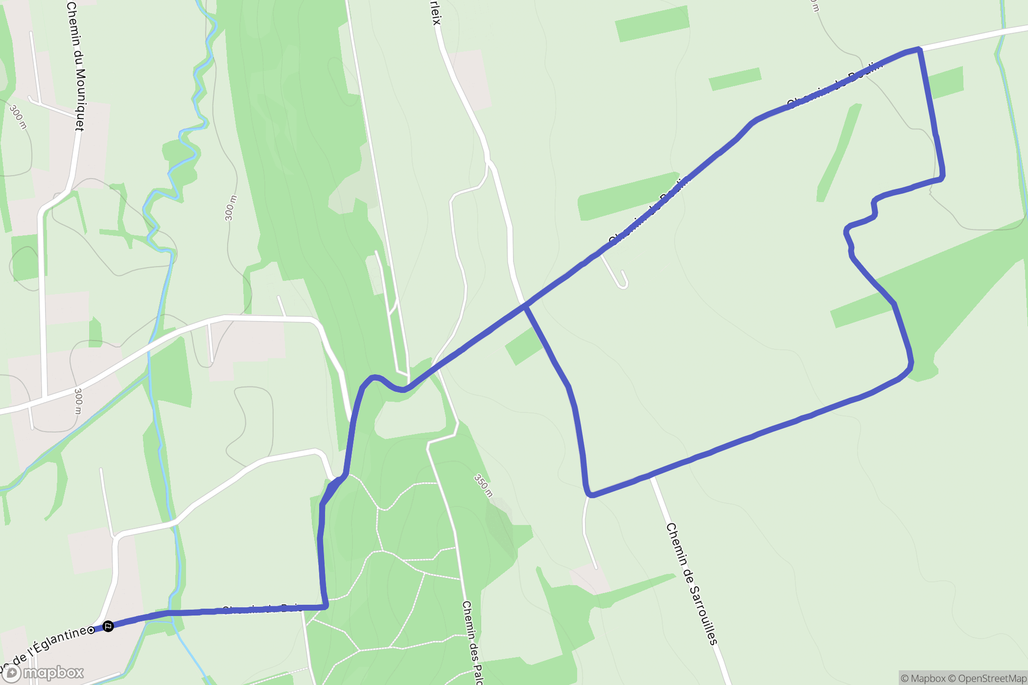 Aureilhan : carte du parcours de randonnée - France