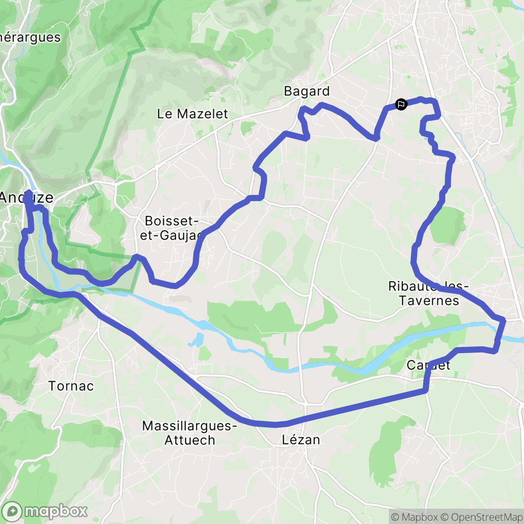 Saint-Christol-lès-Alès : carte du parcours de randonnée - France