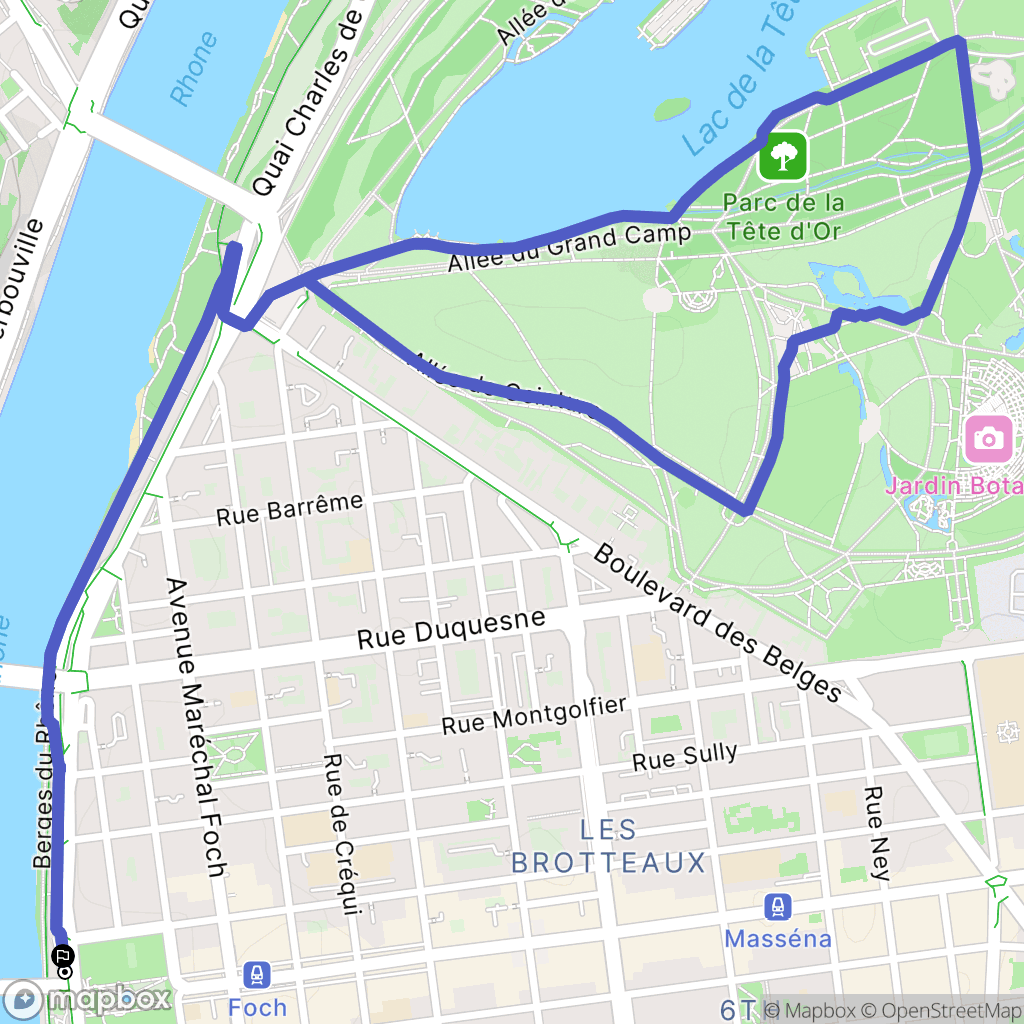Lyon : carte du parcours de randonnée - France