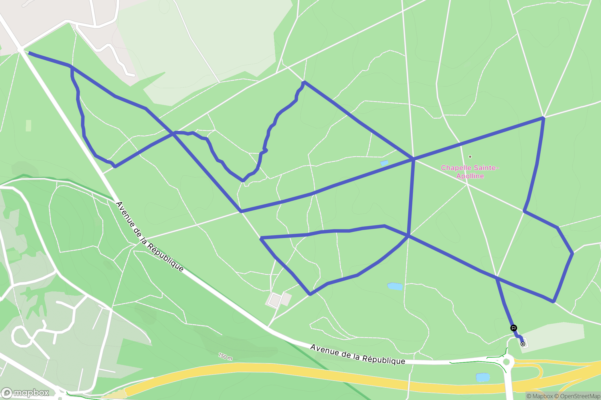 Plaisir : carte du parcours de randonnée - France