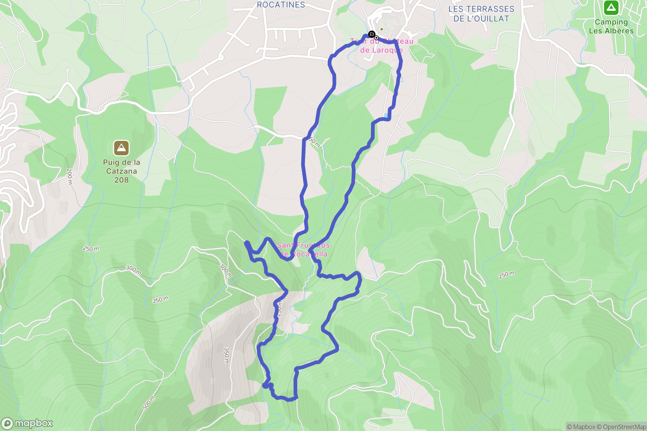 Laroque-des-Albères : carte du parcours de randonnée - France
